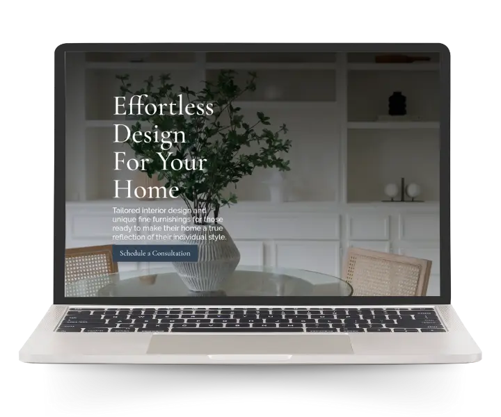 Common Thread Interiors Laptop Mockup of their homepage